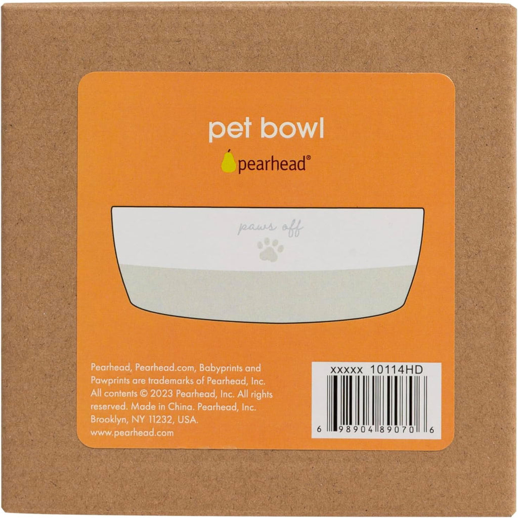 Ceramic Paws off Cat Bowl, Holds 1.3 Cups, Whisker-Friendly Pet Dish for Food and Water, Microwave and Dishwasher Safe, Small