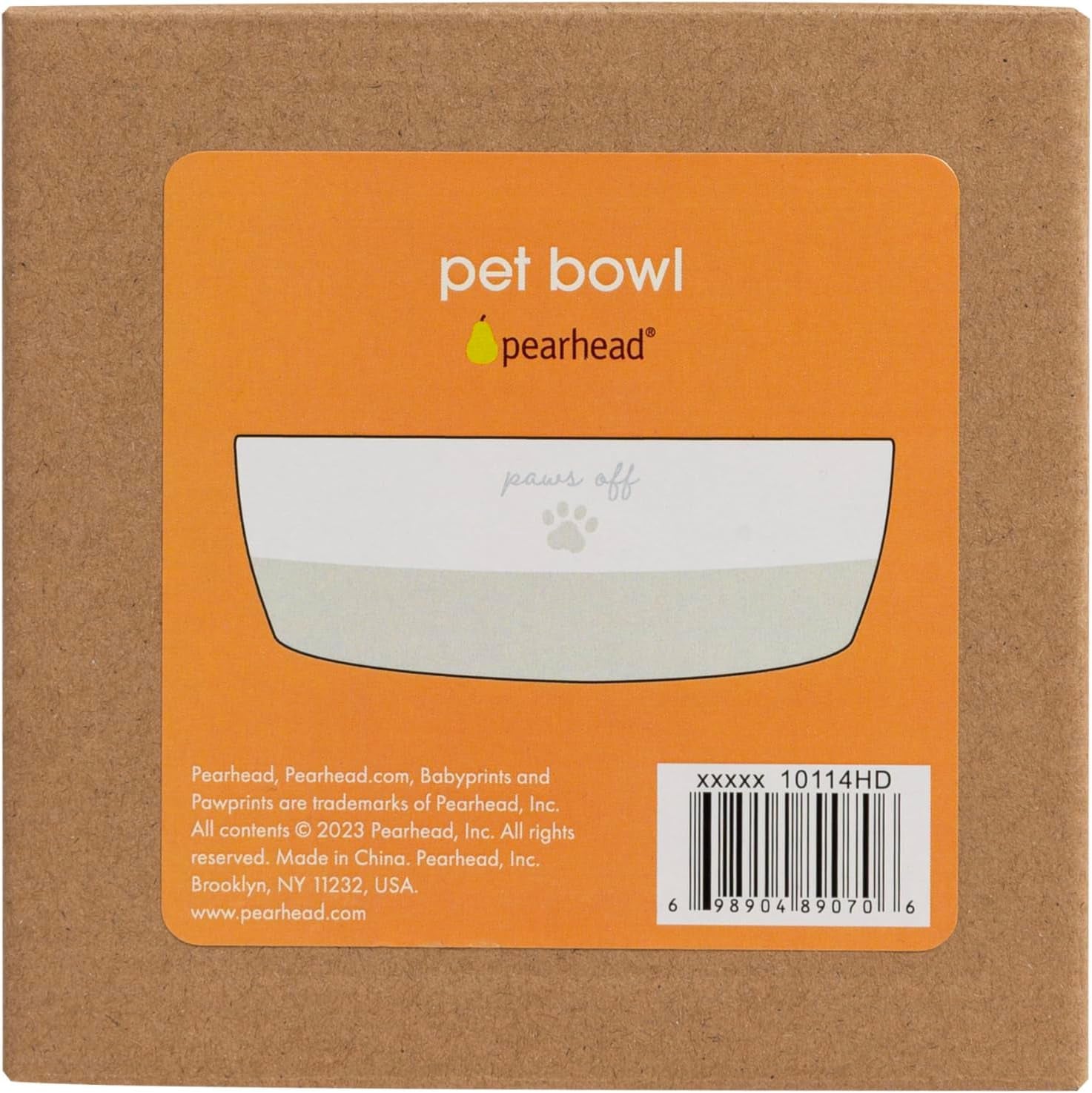 Ceramic Paws off Cat Bowl, Holds 1.3 Cups, Whisker-Friendly Pet Dish for Food and Water, Microwave and Dishwasher Safe, Small