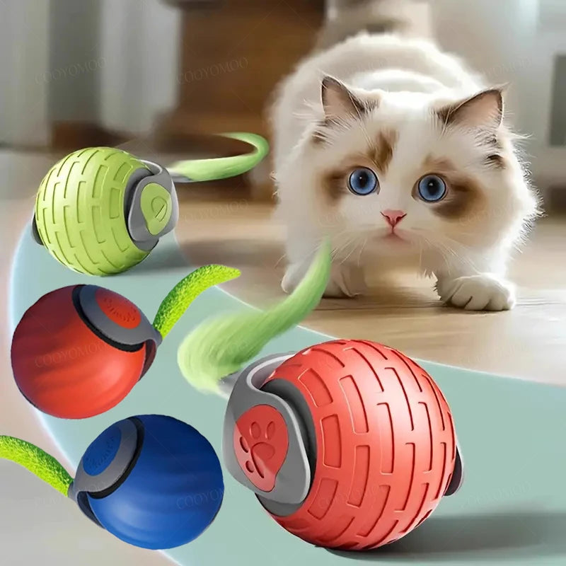 Automatic Interactive Cat Toy Ball - USB Rechargeable, Motion Activated Rolling