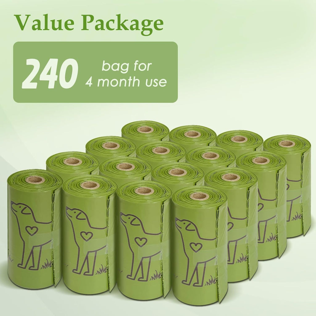 Wowflash Lavender Scented Dog Poop Bags 240 Count - 13x9" Leakproof & Strong