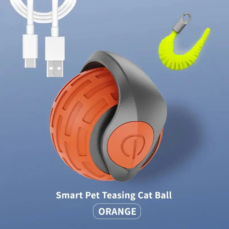 Automatic Interactive Cat Toy Ball - USB Rechargeable, Motion Activated Rolling