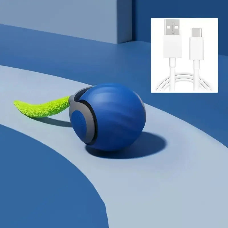 Automatic Interactive Cat Toy Ball - USB Rechargeable, Motion Activated Rolling