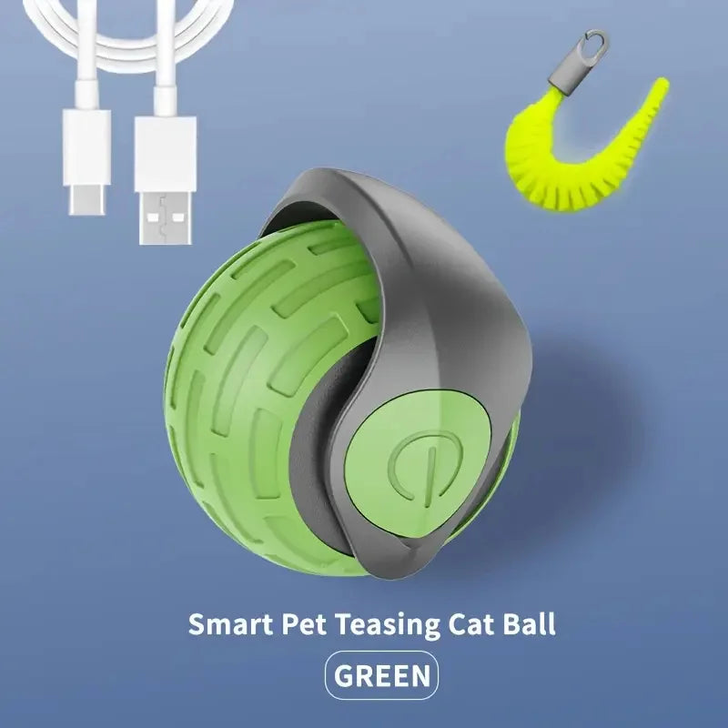 Automatic Interactive Cat Toy Ball - USB Rechargeable, Motion Activated Rolling